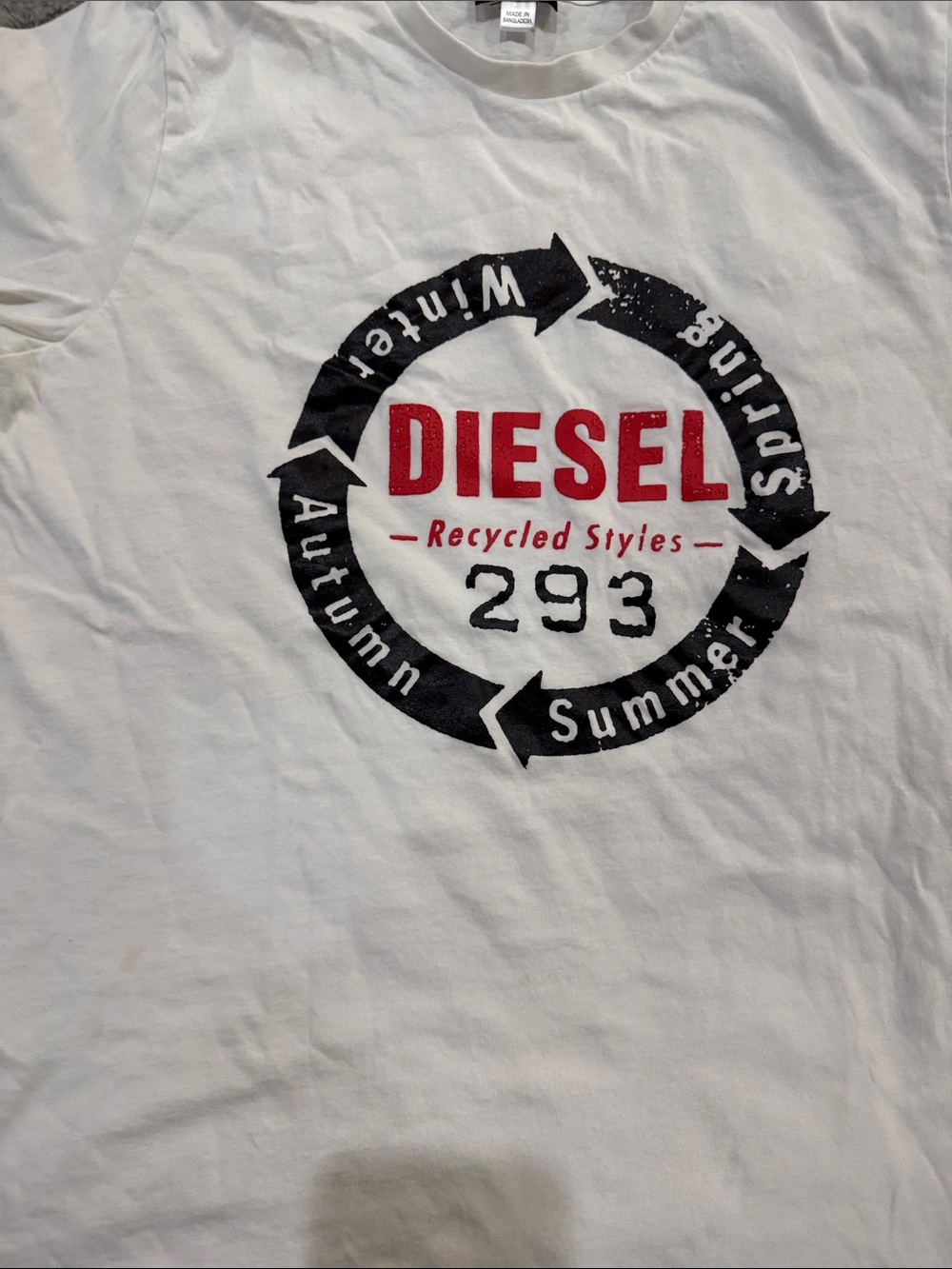 DIESEL White Short Sleeve Logo Tee